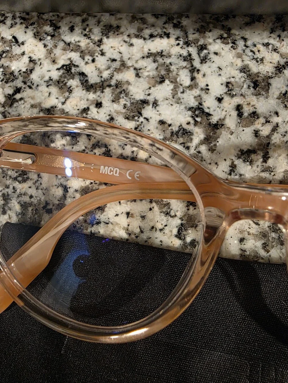 Alexander MCQueen Clear Pink Eyeglasses Prescription Lenses